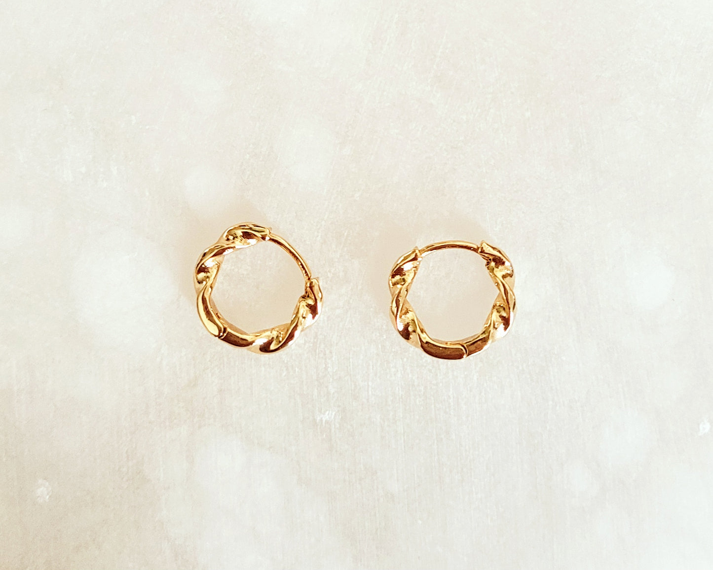 Twisted Huggie Hoops - Gold